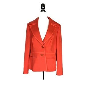 Escada Red Fine Wool Blazer Size 42 (US 12)